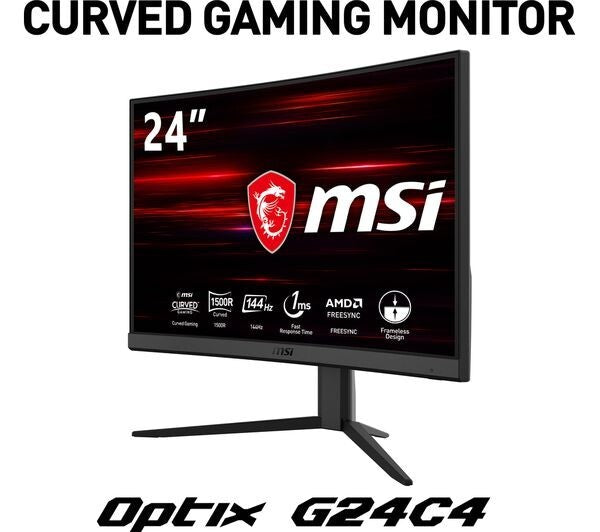 MSI Optix G24C4 Full HD 24" Curved LED Gaming Monitor - Black