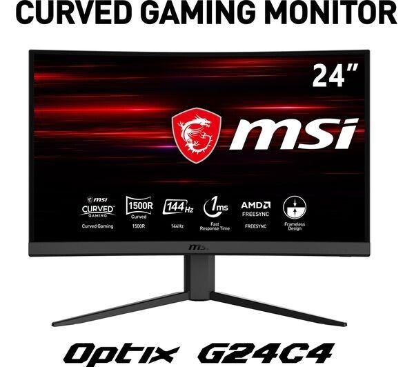 MSI Optix G24C4 Full HD 24" Curved LED Gaming Monitor - Black